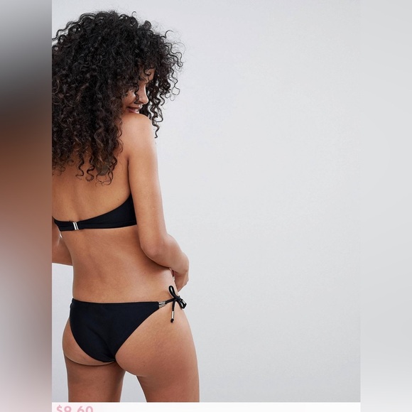 River Island Dobby Mesh High Neck Bikini Top & Tie Side Bikini Brief Size 10 - Picture 11 of 13